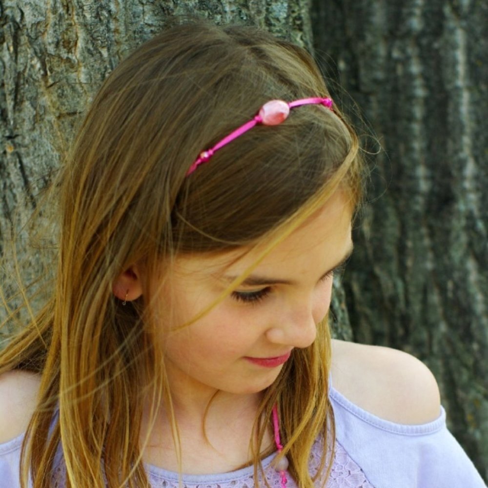 Pink Boho Hair Ribbon for Girls, Girls Accessories, Hairband, Hair Tie​​…